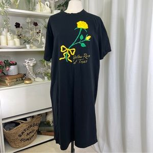 Vintage 80s Yellow Rose of Texas Tee Shirt Dress